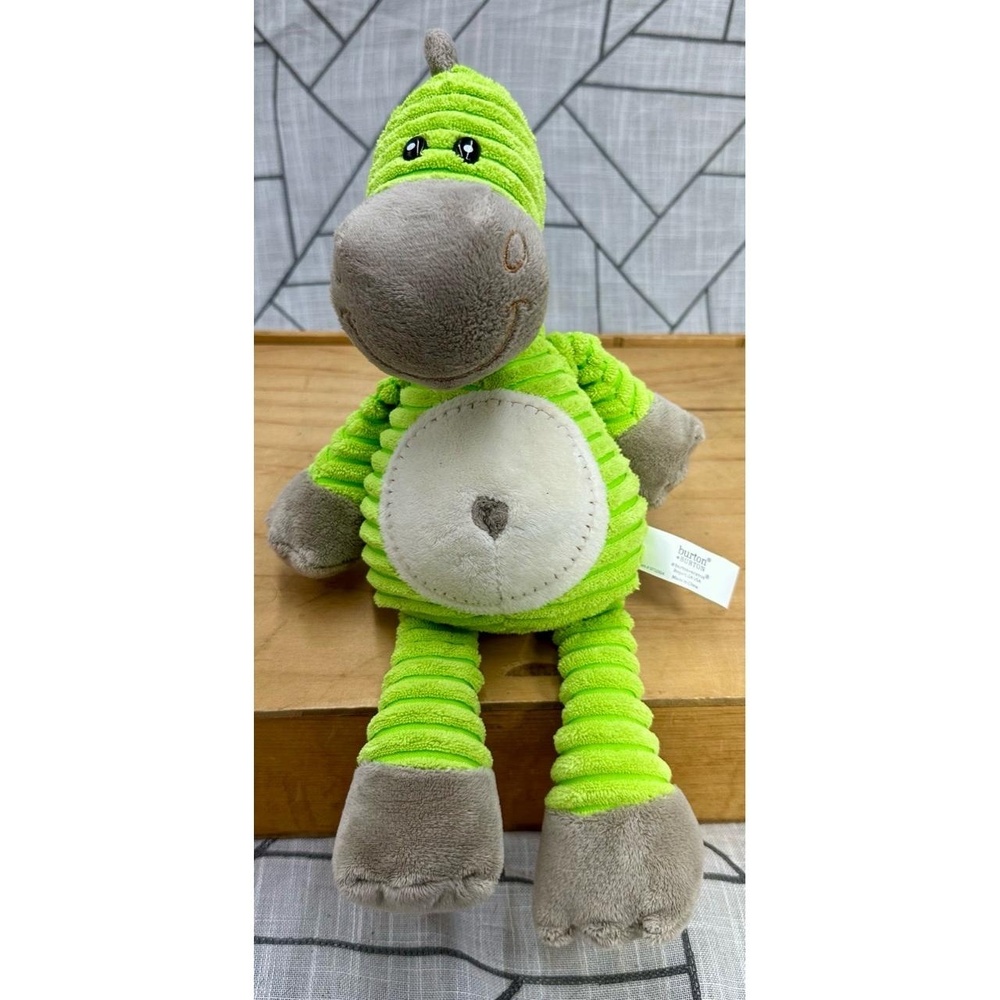 Burton Burton Dinosaur Plush Toy‎ Corduroy Texture Soft Green Gray Stuffed 12"